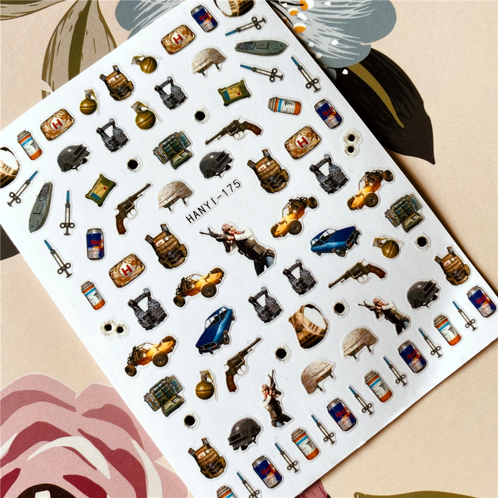 HANYI-175 Fight Game props War 3D Back glue Nail decal Nail sticker Nail decoration Nail art Nail tool Nail ornament
HANYI-175 Fight Game props War 3D Back glue Nail decal Nail sticker Nail decoration Nail art Nail tool Nail ornament