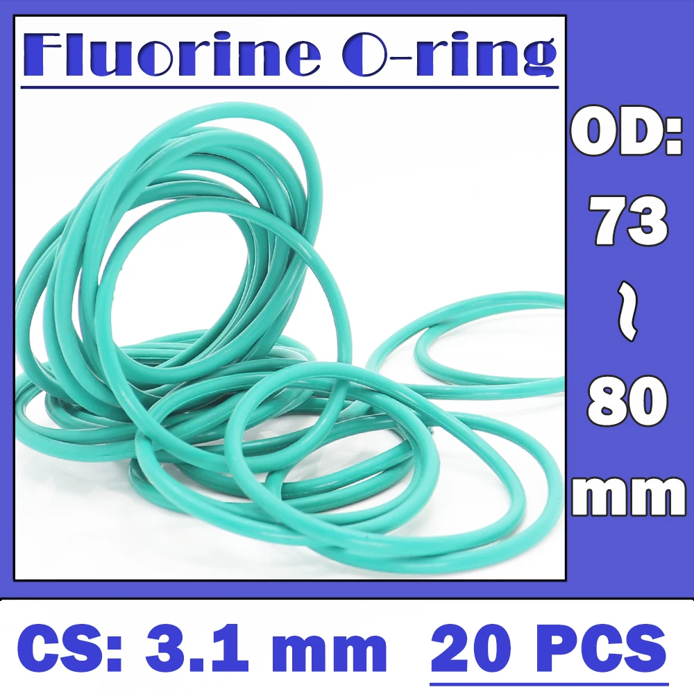 CS3.1mm FKM резиновое уплотнительное кольцо OD 73/74/75/76/77/78/79/80*3,1 мм 20 шт уплотнительное кольцо Фтор прокладка сальник зеленый Оринг
CS3.1mm FKM резиновое уплотнительное кольцо OD 73/74/75/76/77/78/79/80*3,1 мм 20 шт уплотнительное кольцо Фтор прокладка сальник зеленый Оринг