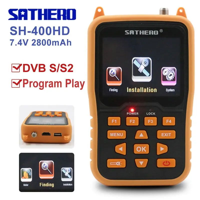 Sathero Orignal SH-400HD DVB-S2 HD Satellite Finder meters MPEG-4 digital satfinder Meter Full 1080P TV satelite signal finder
Sathero Orignal SH-400HD DVB-S2 HD Satellite Finder meters MPEG-4 digital satfinder Meter Full 1080P TV satelite signal finder