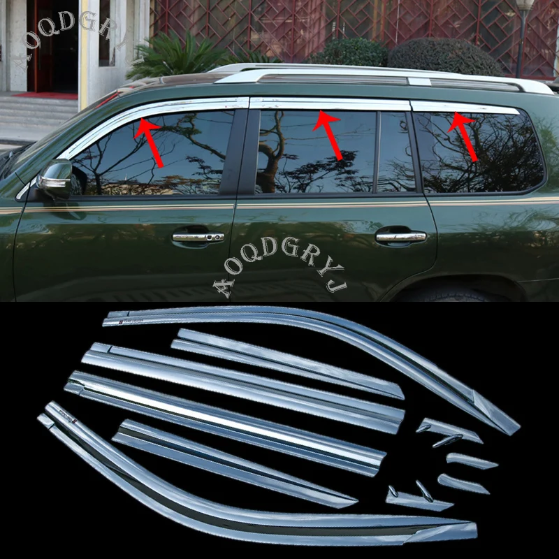 Car Styling 10pcs Visors For Toyota Land Cruiser LC200 2008-2020 ABS Chrome Window Visor Vent Sun Shade Rain Guard Door Visor
Car Styling 10pcs Visors For Toyota Land Cruiser LC200 2008-2020 ABS Chrome Window Visor Vent Sun Shade Rain Guard Door Visor