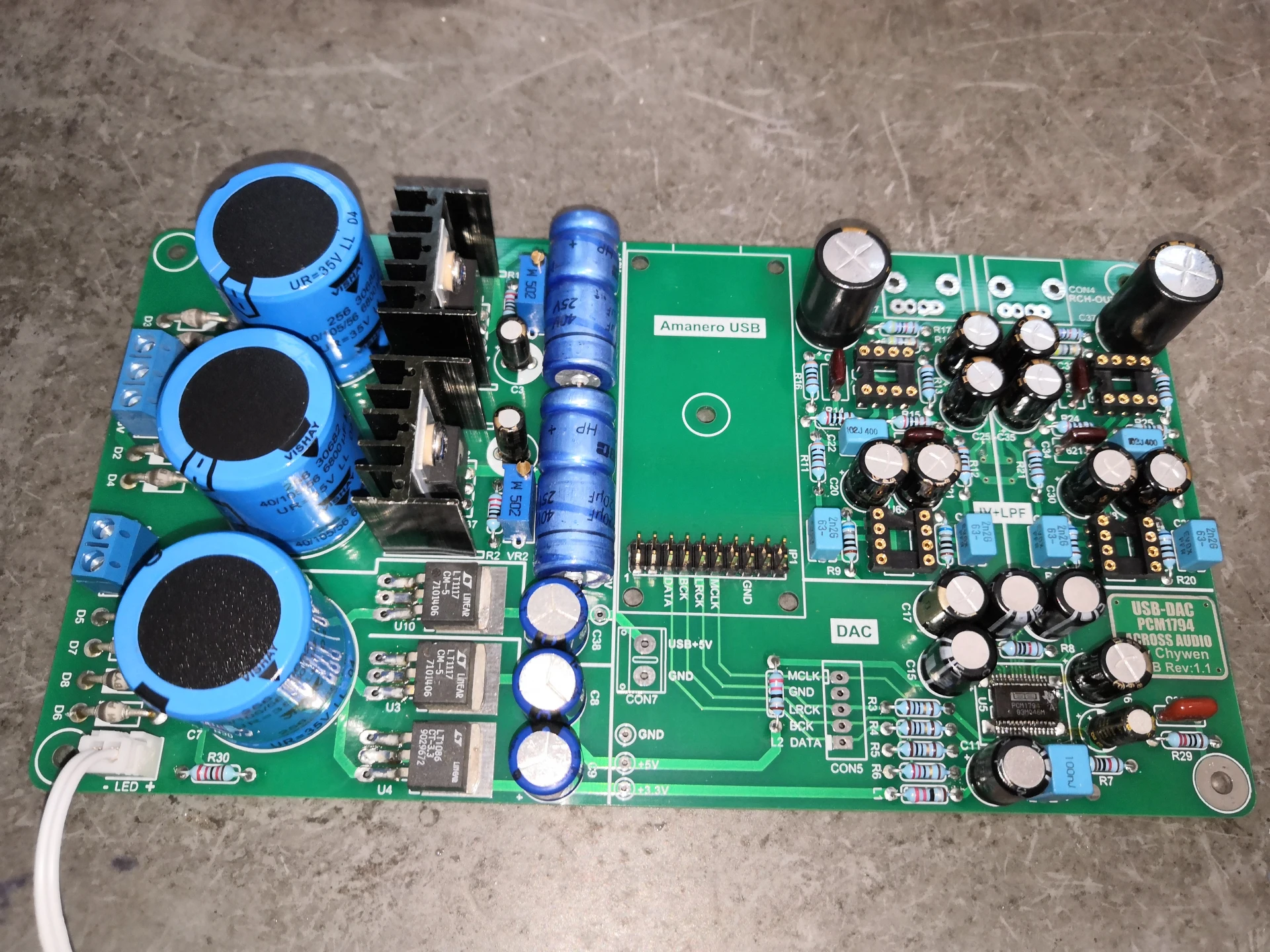 Latest arrival USB decoding PCM1794A finished board dual 15V + single 8-12V, minimum power 20W
Latest arrival USB decoding PCM1794A finished board dual 15V + single 8-12V, minimum power 20W