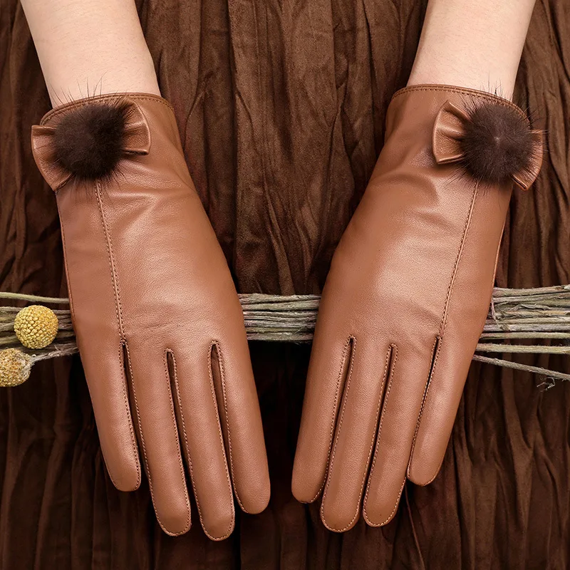 Women's Autumn Winter Thicken Warm Genuine Leather Gloves Lady's Natural Sheepskin Leather Winter Touchscreen Driving Glove R037
Women's Autumn Winter Thicken Warm Genuine Leather Gloves Lady's Natural Sheepskin Leather Winter Touchscreen Driving Glove R037