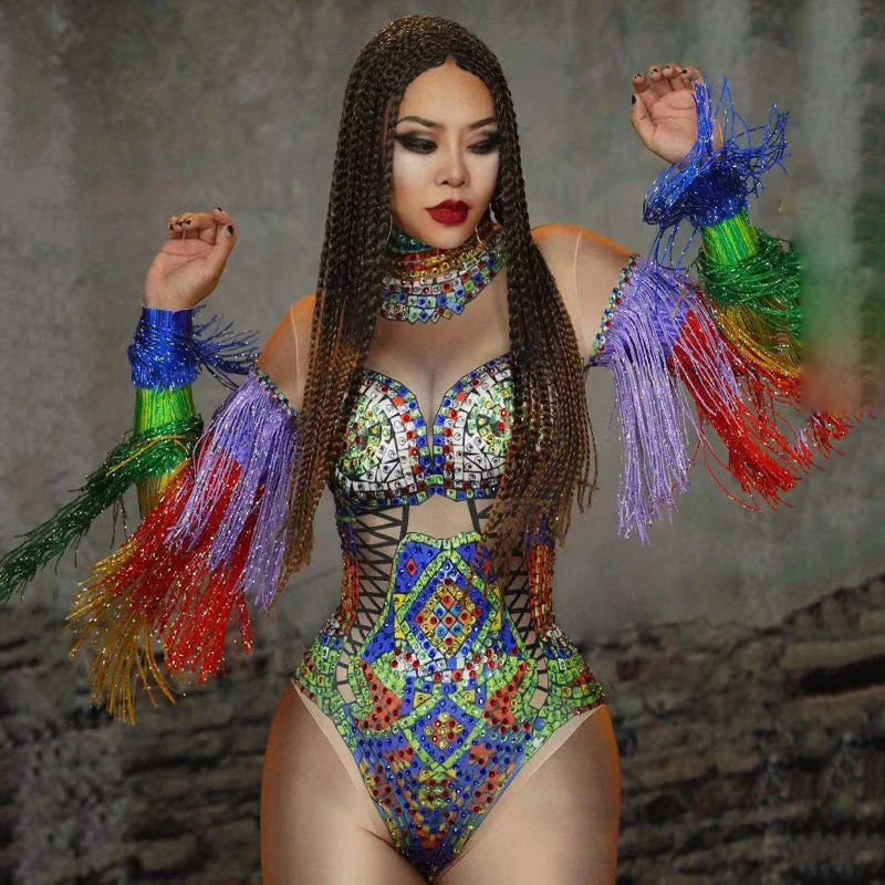Colorful Tassel Rhinestones Bodysuit Women's Birthday Prom Dance Celebrate Outfit Evening Female Singer DJ Clothes DWY2944
Colorful Tassel Rhinestones Bodysuit Women's Birthday Prom Dance Celebrate Outfit Evening Female Singer DJ Clothes DWY2944