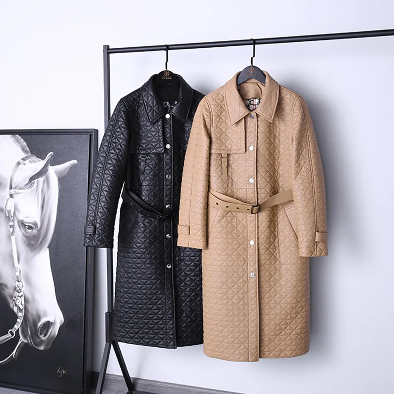2021 New Arrival Women Fashion Slim Genuine Sheepskin Leather Plaid Long Windbreaker Coat
2021 New Arrival Women Fashion Slim Genuine Sheepskin Leather Plaid Long Windbreaker Coat