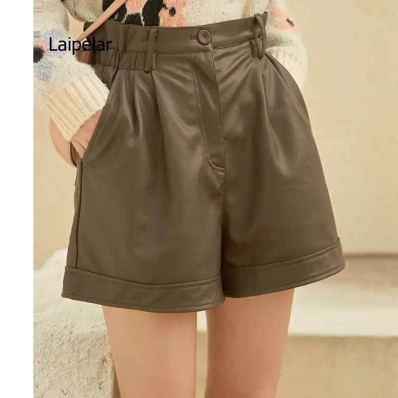 2021 Autumn Winter Shorts for Women Pu Faux Leather High Waist Wide Leg Shorts Elegant Female Solid Trousers
2021 Autumn Winter Shorts for Women Pu Faux Leather High Waist Wide Leg Shorts Elegant Female Solid Trousers