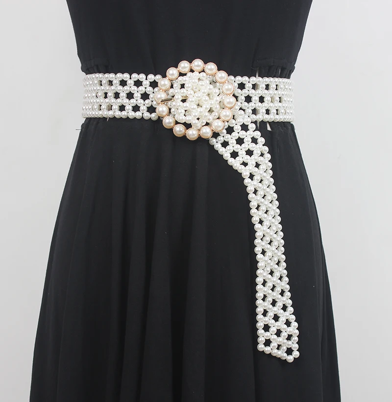 Women's runway fashion pearl knitted Cummerbunds female Dress coat Corsets Waistband Belts decoration wide belt R3504
Women's runway fashion pearl knitted Cummerbunds female Dress coat Corsets Waistband Belts decoration wide belt R3504