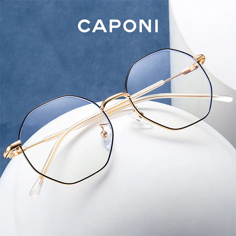 CAPONI Anti Blue Light Glasses For Women Fashion Design Gold Glasses Frame Light Wight Blue Light Blocking Eyeglasses BF5101
CAPONI Anti Blue Light Glasses For Women Fashion Design Gold Glasses Frame Light Wight Blue Light Blocking Eyeglasses BF5101