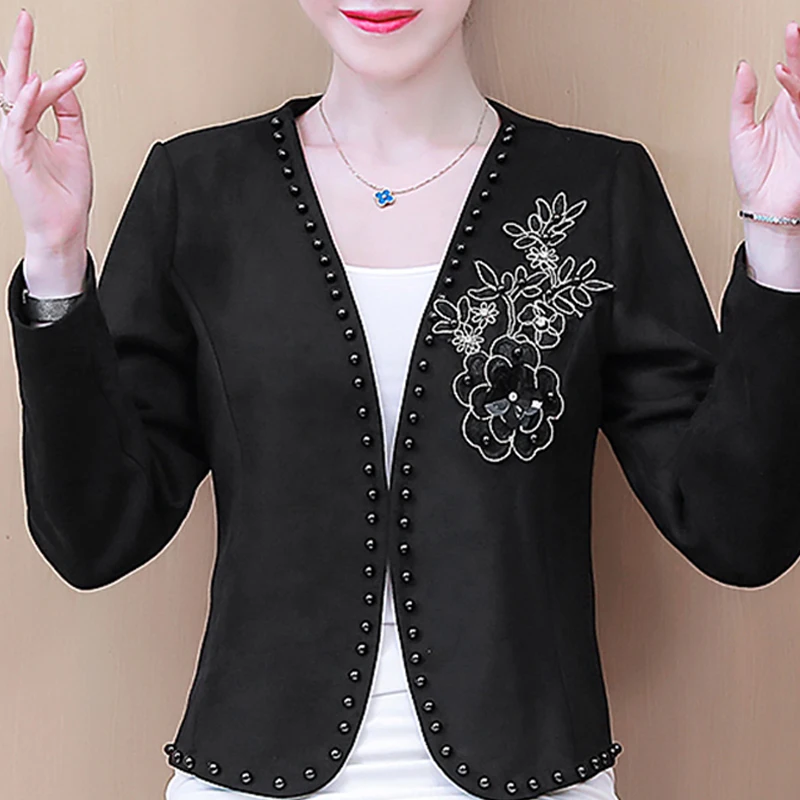 Jacket Coat Women Long Sleeve Beading V-Neck Woman Jacket Jackets for Women Cardigan Short Jacket Women D107
Jacket Coat Women Long Sleeve Beading V-Neck Woman Jacket Jackets for Women Cardigan Short Jacket Women D107
