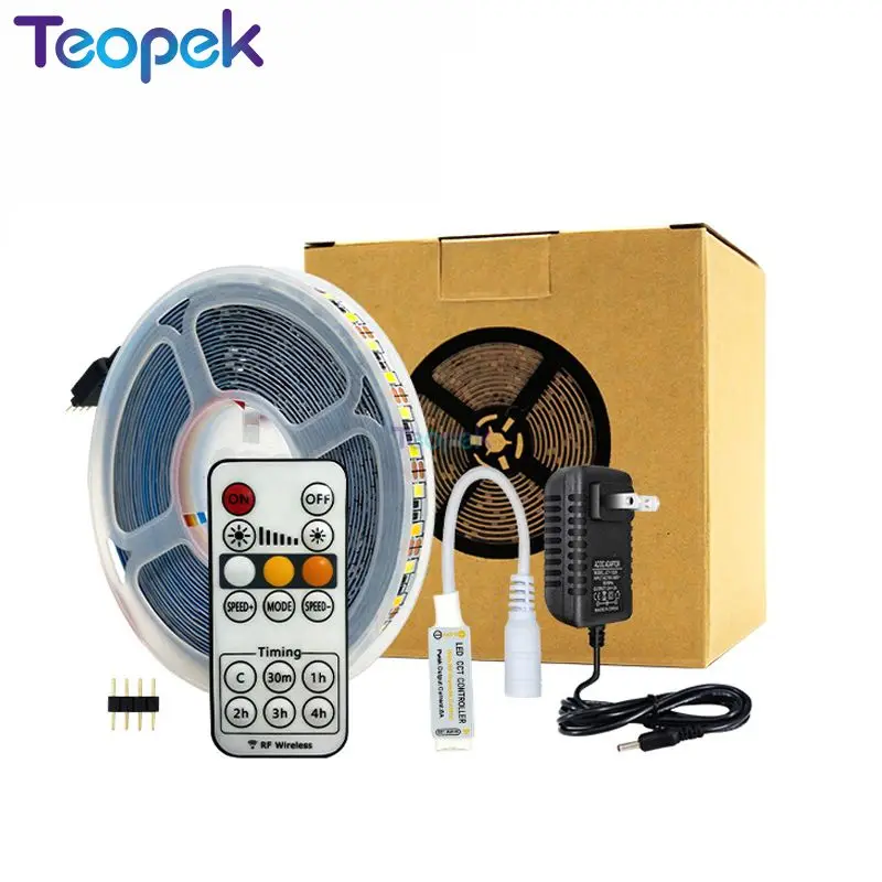 Гибкая светодиодная лента 5 м 2835 CCT 120d/M или 180d/m с регулируемой цветовой температурой + контроллер времени RF + комплект питания 12 В
Гибкая светодиодная лента 5 м 2835 CCT 120d/M или 180d/m с регулируемой цветовой температурой + контроллер времени RF + комплект питания 12 В