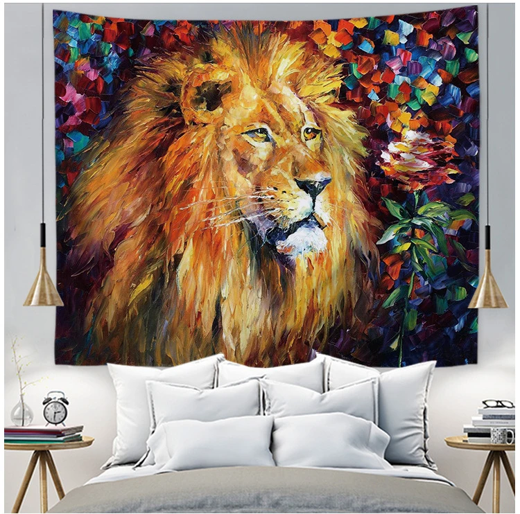 New Cartoon Lion Tapestry Wall Hanging Polyester Animal Printing Tapestry Home Decor Living Room Bedroom Background Blanket
New Cartoon Lion Tapestry Wall Hanging Polyester Animal Printing Tapestry Home Decor Living Room Bedroom Background Blanket