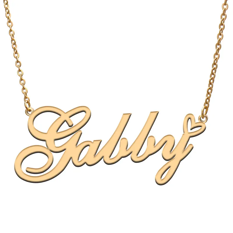 Gabby with Heart Name Necklace for Women Jewelry Stainless Steel Silver Jewelry Femme Mother Teen Girl Gifts
Gabby with Heart Name Necklace for Women Jewelry Stainless Steel Silver Jewelry Femme Mother Teen Girl Gifts
