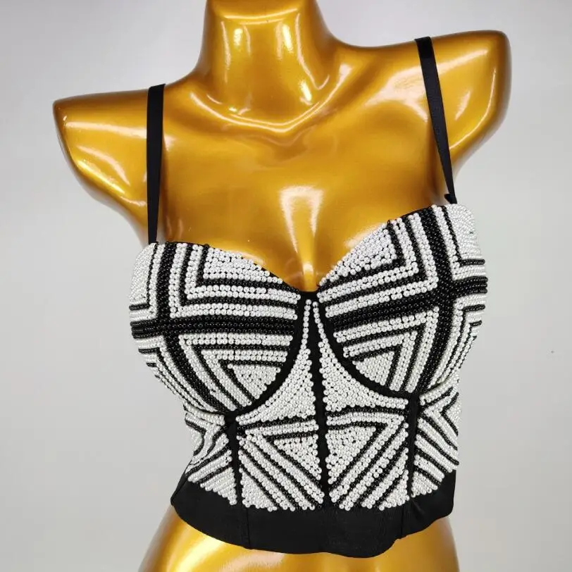 Tube Top Sling Pearl Stitching Women Bustier Crop Streetwear Sexy Sleeveless Halter Bra Nightclub Stage Shiny Female Camis p31
Tube Top Sling Pearl Stitching Women Bustier Crop Streetwear Sexy Sleeveless Halter Bra Nightclub Stage Shiny Female Camis p31