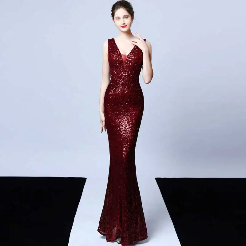 Elegant Red Sequined Mesh Sleeveless V Neck Sexy Formal Long Dress Luxury Vest Women Wedding Party Dresses Fashion Dress 2020
Elegant Red Sequined Mesh Sleeveless V Neck Sexy Formal Long Dress Luxury Vest Women Wedding Party Dresses Fashion Dress 2020