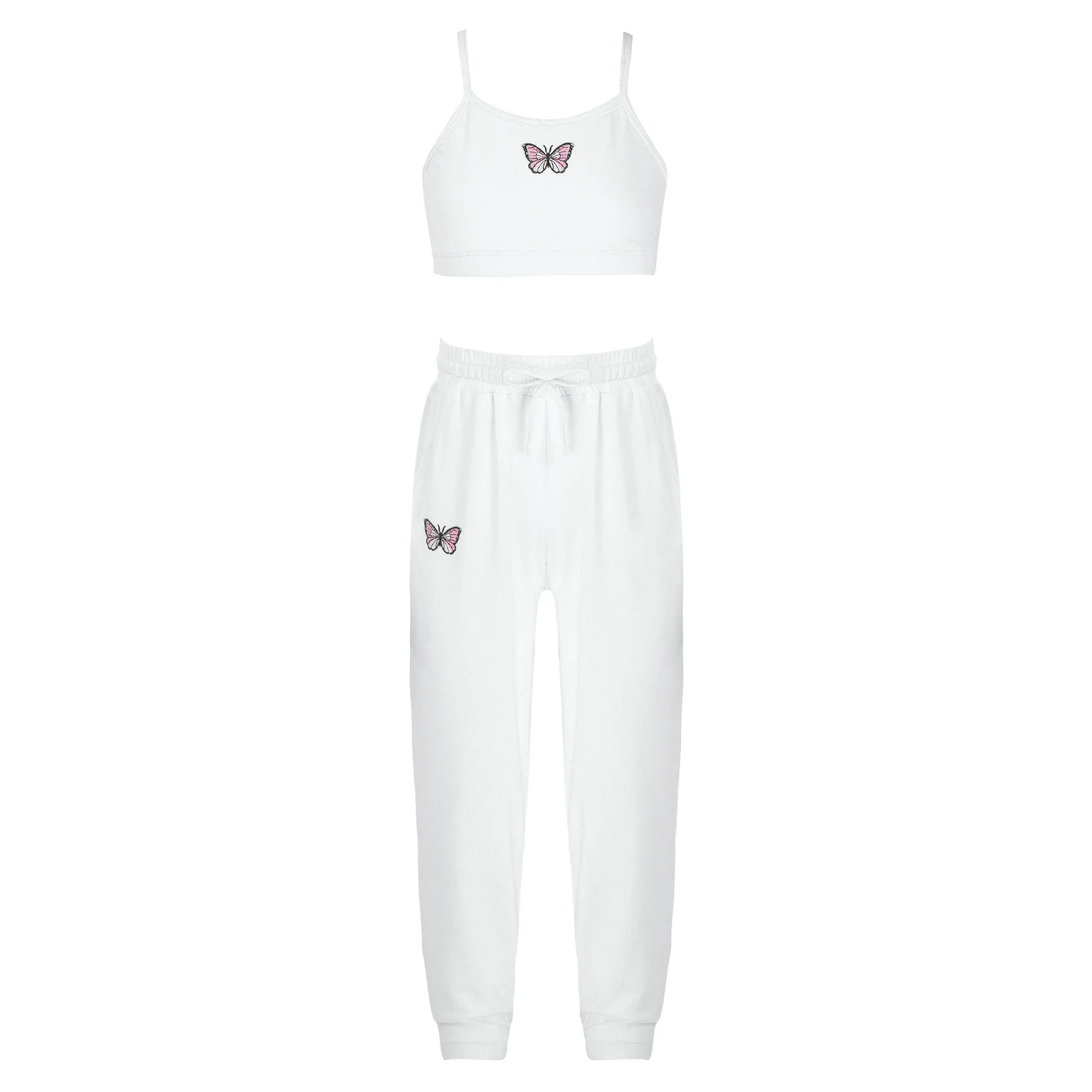 2Pcs Clothes Set for Kids Girls Summer Sport Suit Sleeveless Butterfly Print Crop Vest and Pants Set for Gym Running Workout
2Pcs Clothes Set for Kids Girls Summer Sport Suit Sleeveless Butterfly Print Crop Vest and Pants Set for Gym Running Workout