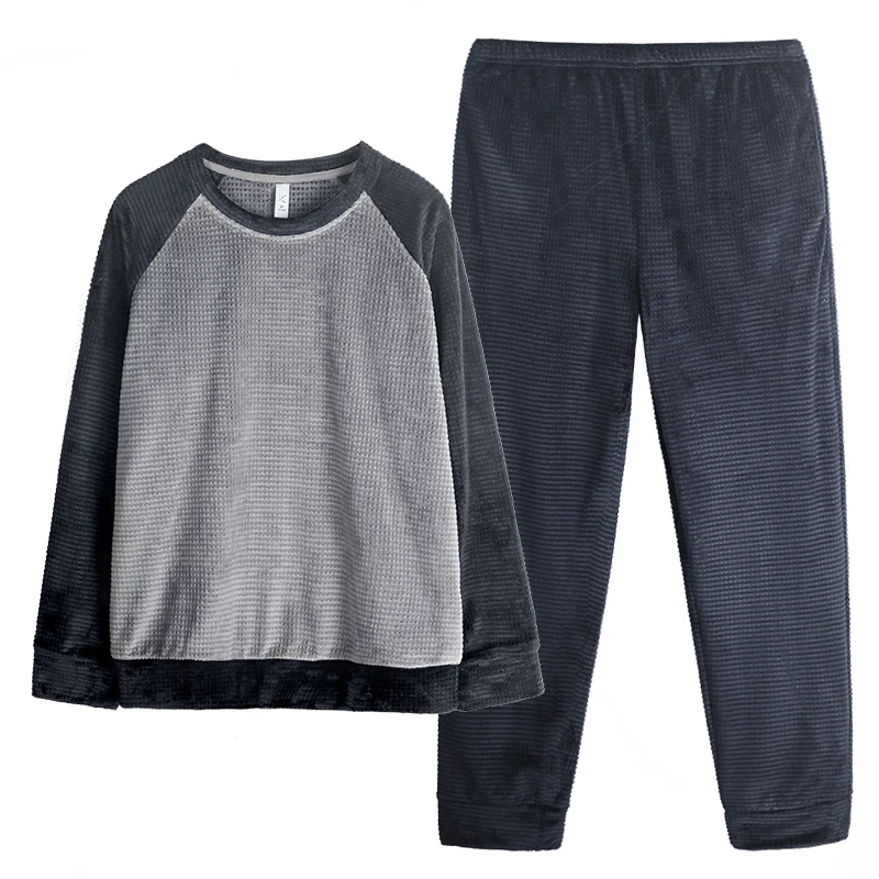 Autumn Winter Men's Thick Flannel Pajamas Sets Fashion Style Raglan Sleeves Solid Warm O-Neck Sleepwear Big Yards M-XXXL Pijamas
Autumn Winter Men's Thick Flannel Pajamas Sets Fashion Style Raglan Sleeves Solid Warm O-Neck Sleepwear Big Yards M-XXXL Pijamas