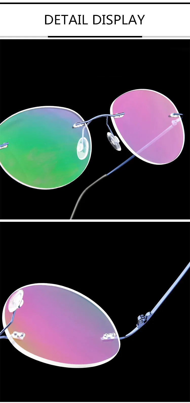 Titanium Alloy Framless owalne okulary dla osób z krótkowzrocznością wykończone kobiety mężczyźni ultralekki okulary korekcyjne bez oprawek 0 -0.5 -0.75 To -6.0 34 Hac93331a8dab4f3cb2efa31d7d53ec68G