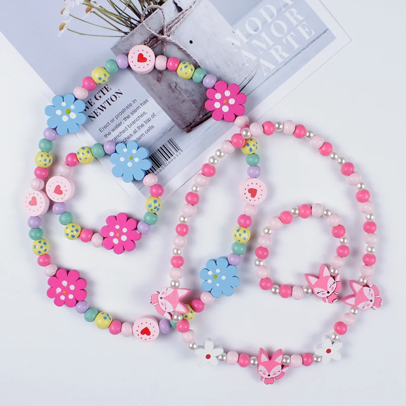 New Cute Cartoon Wooden Flower Animal Child Sweater Necklace Bracelet Girls Gifts Children Jewelry for Party Birthday Gifts
New Cute Cartoon Wooden Flower Animal Child Sweater Necklace Bracelet Girls Gifts Children Jewelry for Party Birthday Gifts