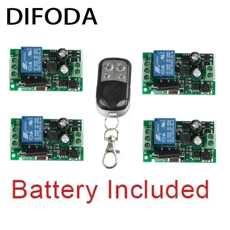 DIFODA 433Mhz Wireless Remote Control Switch AC 110V 220V 1CH RF Relay Receiver Module + 433 Mhz Transmitter Remote Control DIY
DIFODA 433Mhz Wireless Remote Control Switch AC 110V 220V 1CH RF Relay Receiver Module + 433 Mhz Transmitter Remote Control DIY