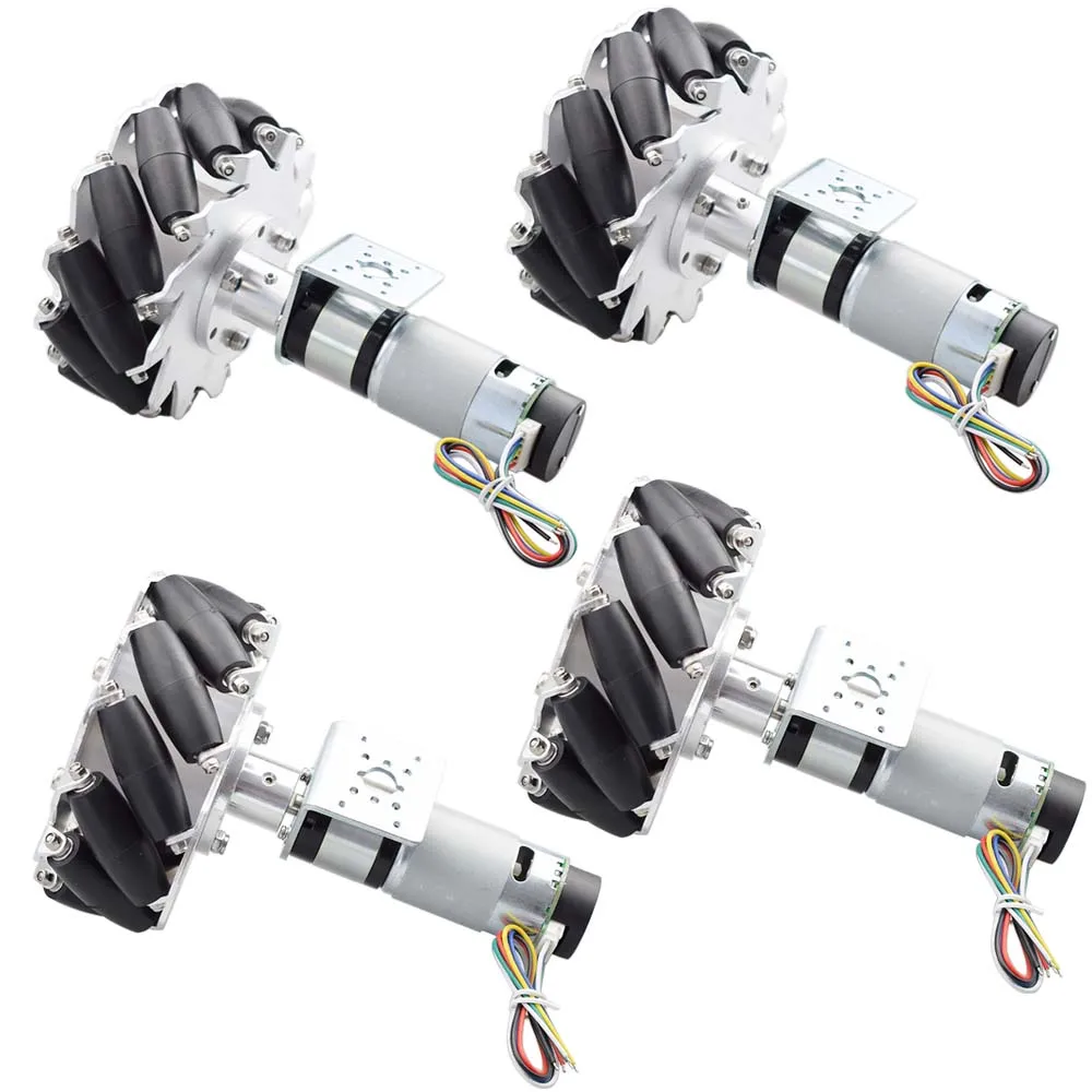 40KG Big Load Metal Mecanum Wheel with 4pcs 24V Encoder DC Motor for ROS Arduino STM32 Raspberry Pi Project
40KG Big Load Metal Mecanum Wheel with 4pcs 24V Encoder DC Motor for ROS Arduino STM32 Raspberry Pi Project