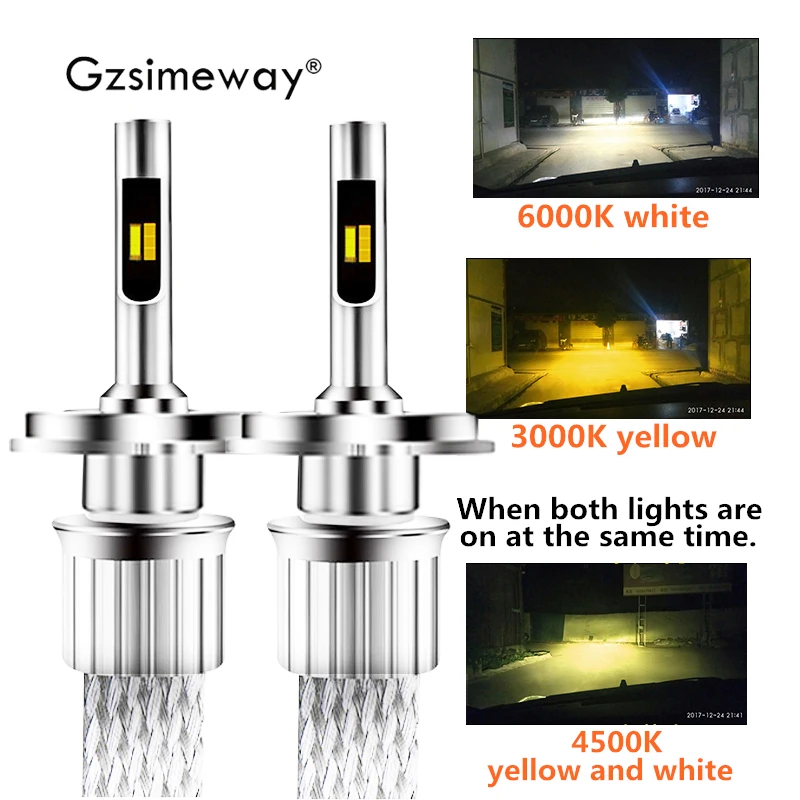 2Pcs Tricolor H11 H8 H9 H7 H4 car LED Light H1 H3 9005 HB3 HB4 880 Automible led headlight bulb ZES chip 11000LM auto fog lamp 
2Pcs Tricolor H11 H8 H9 H7 H4 car LED Light H1 H3 9005 HB3 HB4 880 Automible led headlight bulb ZES chip 11000LM auto fog lamp