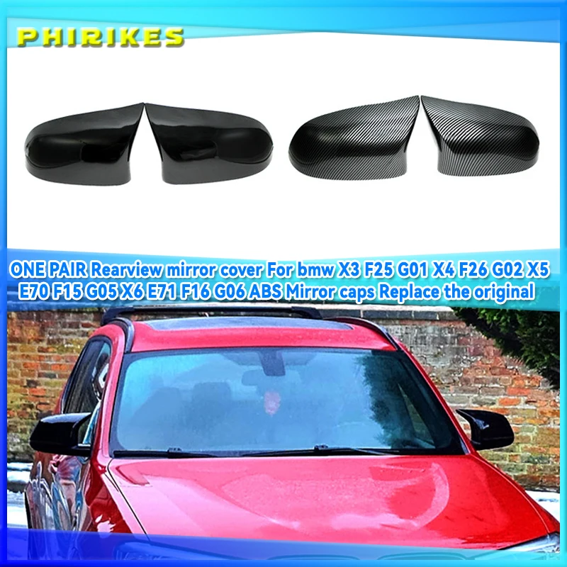 ONE PAIR Rearview mirror cover For bmw X3 F25 G01 X4 F26 G02 X5 E70 F15 G05 X6 E71 F16 G06 ABS Mirror caps Replace the original
ONE PAIR Rearview mirror cover For bmw X3 F25 G01 X4 F26 G02 X5 E70 F15 G05 X6 E71 F16 G06 ABS Mirror caps Replace the original