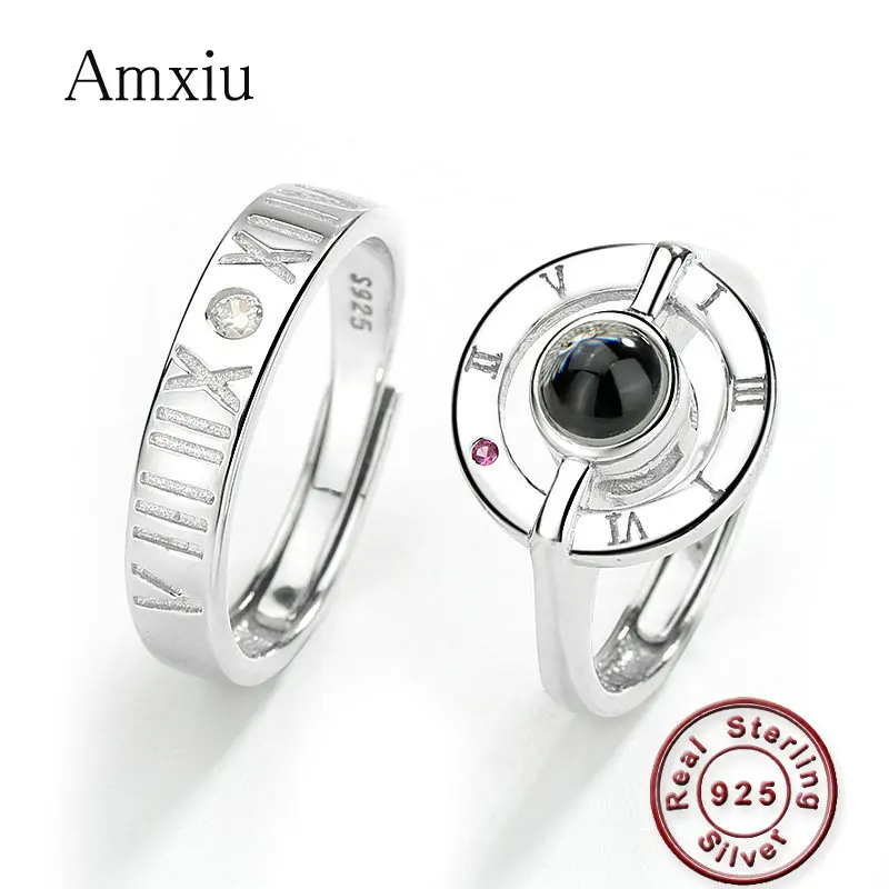 Amxiu 2 Pieces 925 Sterling Silver Projection Couple Ring 100 languages I love you Roman Numerals Open Rings for Wedding Jewelry
Amxiu 2 Pieces 925 Sterling Silver Projection Couple Ring 100 languages I love you Roman Numerals Open Rings for Wedding Jewelry