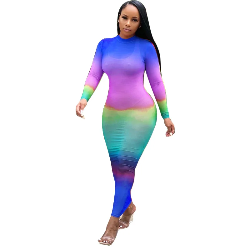 Long Dress Round Neck Slim 2021 Hot Autumn and Winter New Foreign Trade Women's Gradient Perspective Sexy Dress
Long Dress Round Neck Slim 2021 Hot Autumn and Winter New Foreign Trade Women's Gradient Perspective Sexy Dress