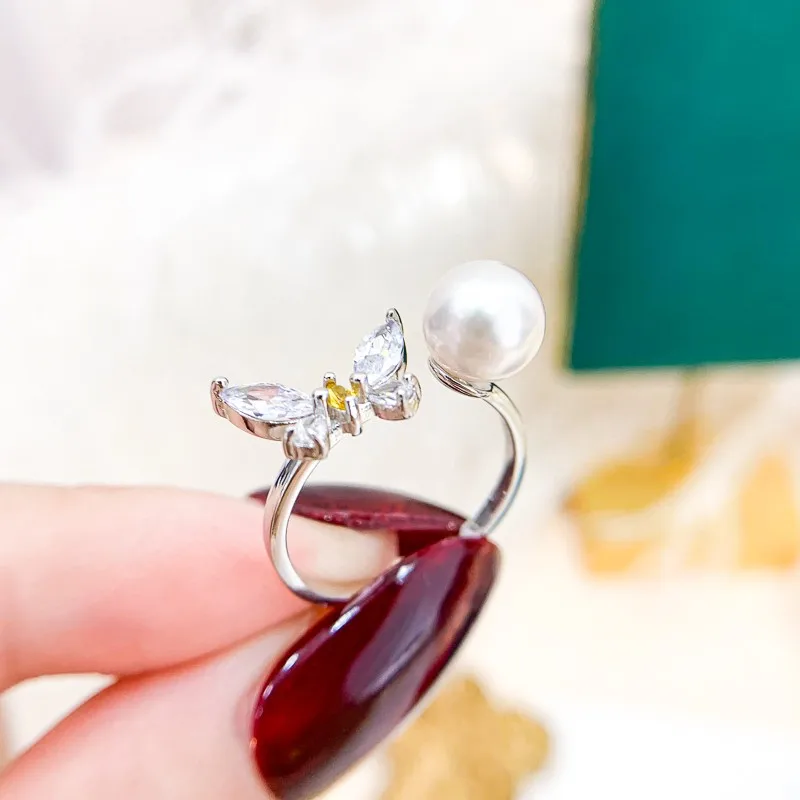 Butterfly Design Pearl Rings Settings Women Handmade DIY Rings Components
Butterfly Design Pearl Rings Settings Women Handmade DIY Rings Components