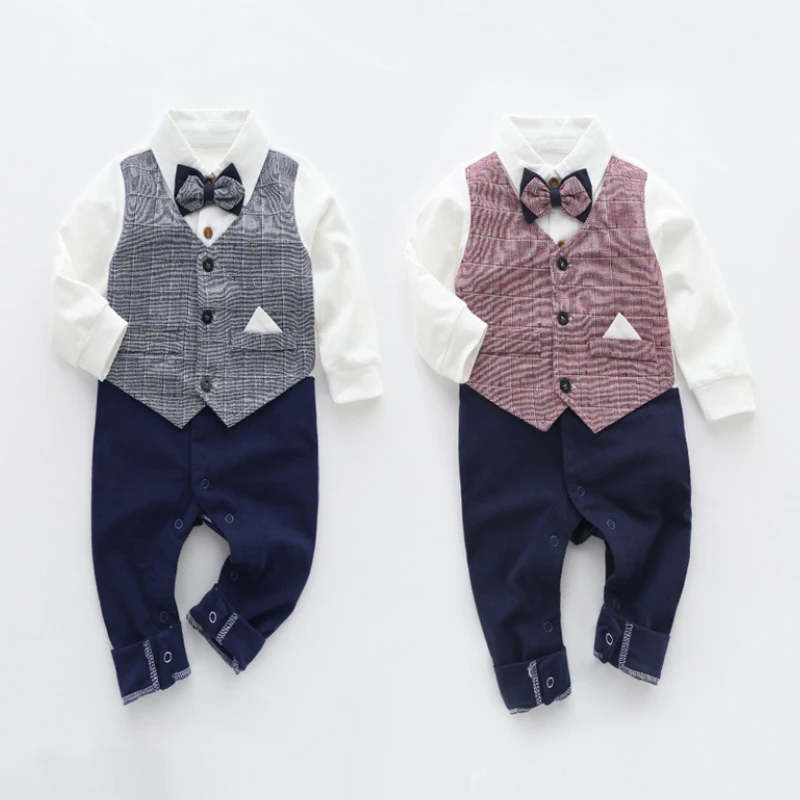IYEAL Baby Boys Gentleman Rompers Long Sleeve Fake Two Pieces Cotton Infant Toddler Jumpsuit Newborn Formal Clothes Bebes
IYEAL Baby Boys Gentleman Rompers Long Sleeve Fake Two Pieces Cotton Infant Toddler Jumpsuit Newborn Formal Clothes Bebes