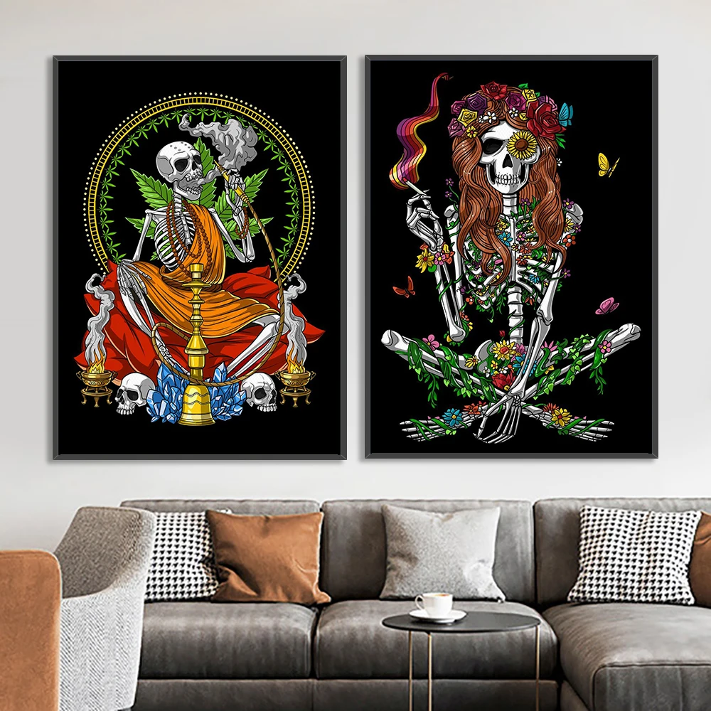 Fantasy Flower Skull Smoking Wall Art Canvas Poster Printing Picture Home Living Room Decoration Painting Poster
Fantasy Flower Skull Smoking Wall Art Canvas Poster Printing Picture Home Living Room Decoration Painting Poster