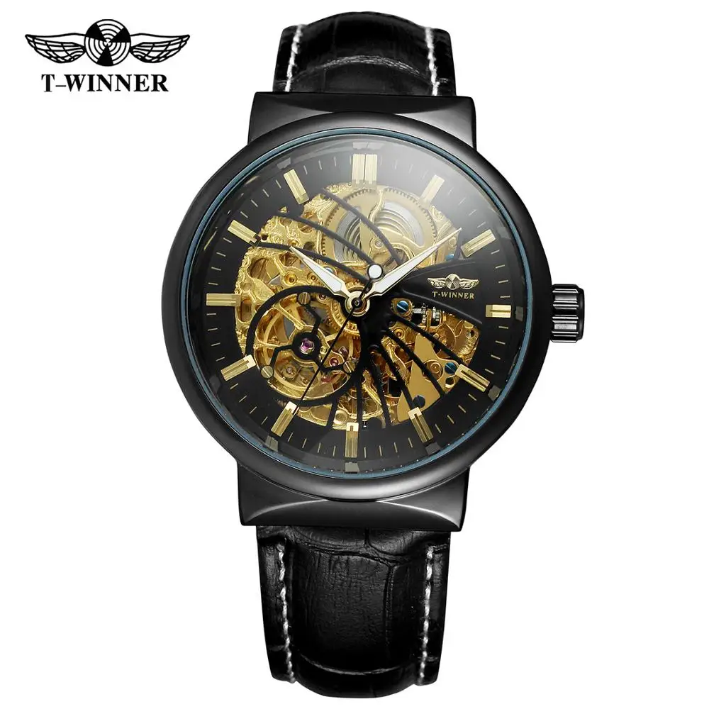 WINNER Trendy men's and women's watches black hollow dial watches automatic mechanical wrist watches
WINNER Trendy men's and women's watches black hollow dial watches automatic mechanical wrist watches