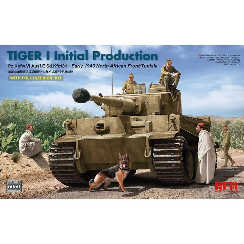 Ryefieldl RM5050 model 1/35 Scale TIGER Initial Production Plastic model kit
Ryefieldl RM5050 model 1/35 Scale TIGER Initial Production Plastic model kit