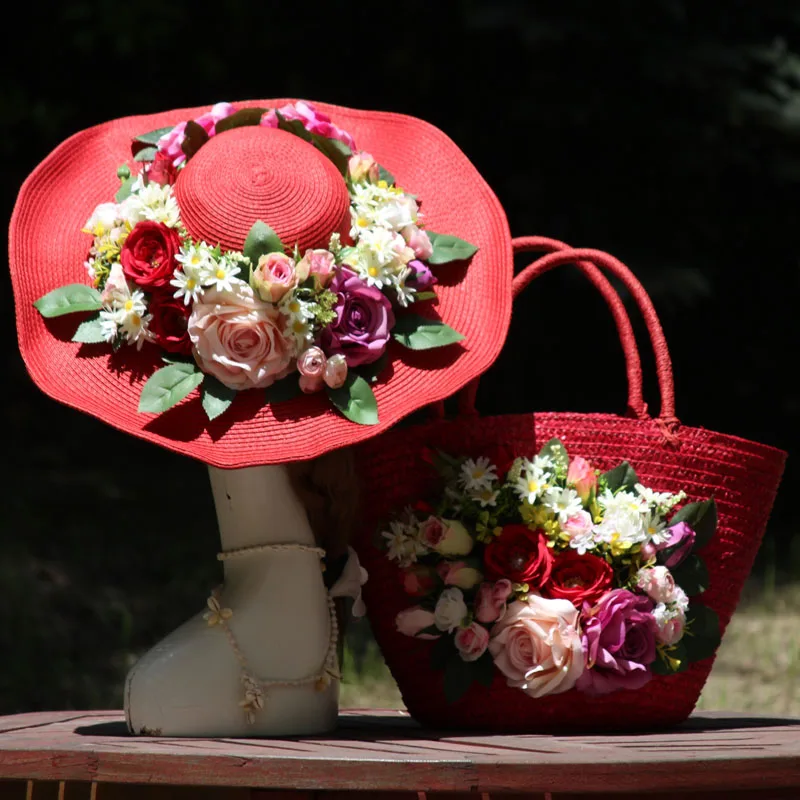 Women Fashion Straw Beach Bag Colorful Flower Wave Raffia Rattan Handbag Summer Holiday Vacation Casual Bohemia Tote and Hat
Women Fashion Straw Beach Bag Colorful Flower Wave Raffia Rattan Handbag Summer Holiday Vacation Casual Bohemia Tote and Hat