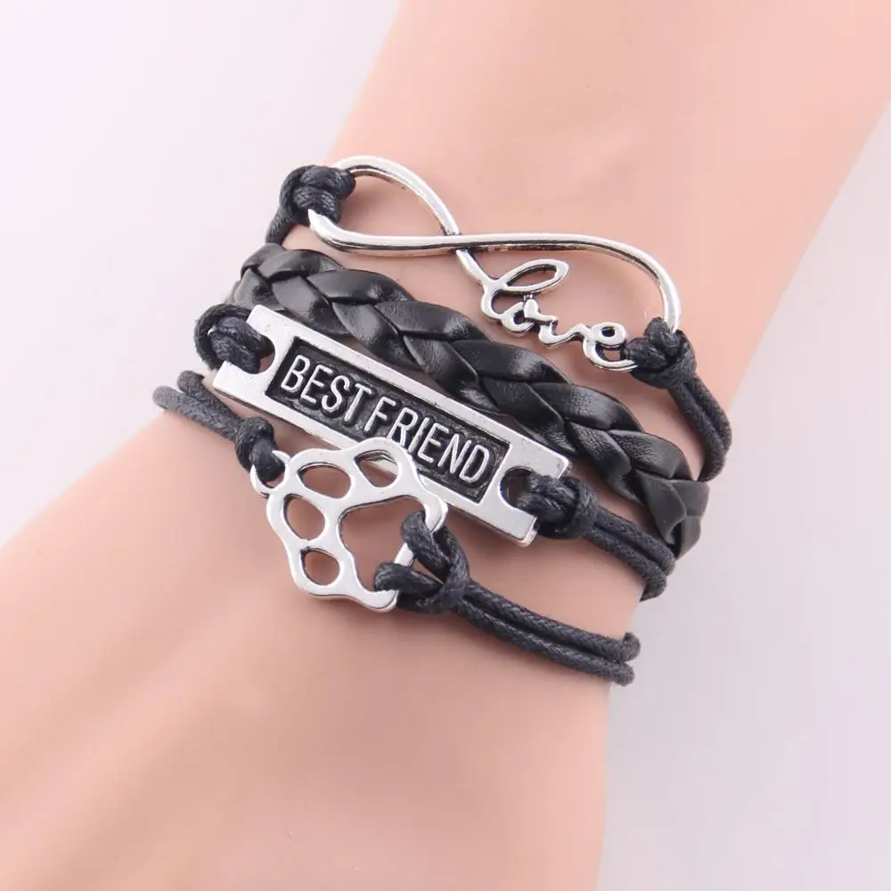 Infinity Love Pet Paw Charm Dog Bracelet Stacks Best Friend Leather Braid Wrap Women Bracelets & Bangles For Women Men Jewelry
Infinity Love Pet Paw Charm Dog Bracelet Stacks Best Friend Leather Braid Wrap Women Bracelets & Bangles For Women Men Jewelry