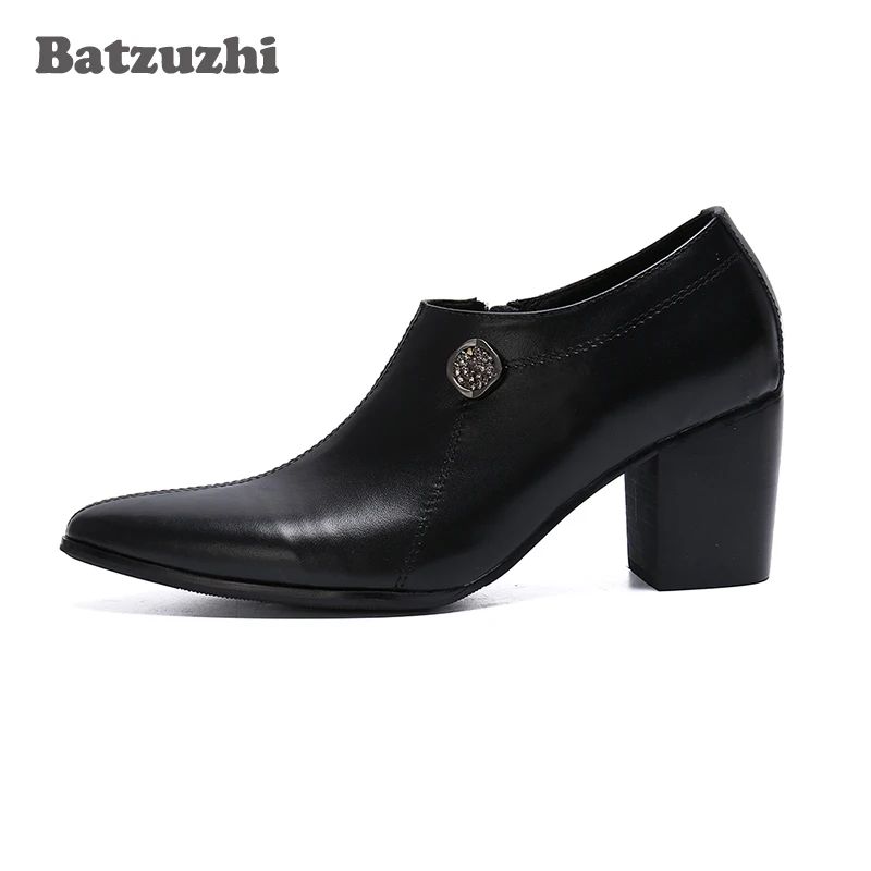 Batzuzhi 7.5CM High Heel Black Genuine Leather Ankle Boots Men Pointed Toe Men Boots Party and Wedding Footwear Zapatos Hombre
Batzuzhi 7.5CM High Heel Black Genuine Leather Ankle Boots Men Pointed Toe Men Boots Party and Wedding Footwear Zapatos Hombre