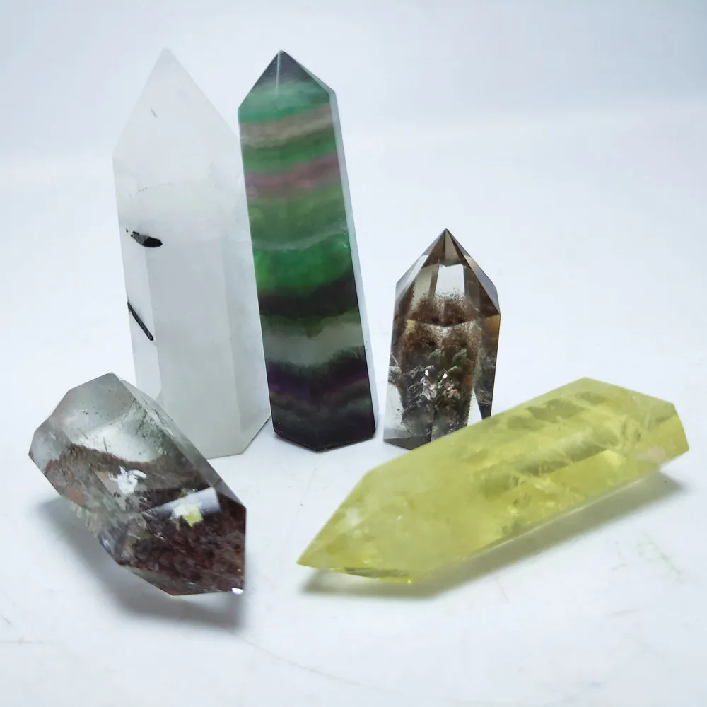 5pcs Citrine Crystal Tower Natural Garden Quartz Hexagonal Point Tourmaline Fluorite Wand Healing Home Decoration
5pcs Citrine Crystal Tower Natural Garden Quartz Hexagonal Point Tourmaline Fluorite Wand Healing Home Decoration