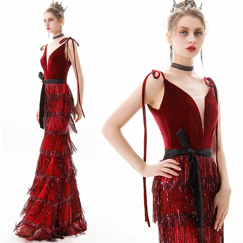 New Wine sequined lady girl women princess mother prom evening performance banquet party ball dress gown
New Wine sequined lady girl women princess mother prom evening performance banquet party ball dress gown