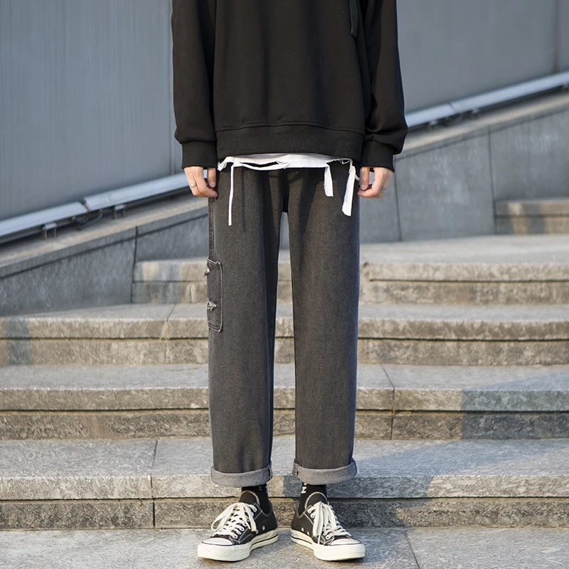 Autumn ins holed jeans men's Korean loose student straight tube drop feeling trend wide leg pants clothes streetwear Hot Sale
Autumn ins holed jeans men's Korean loose student straight tube drop feeling trend wide leg pants clothes streetwear Hot Sale