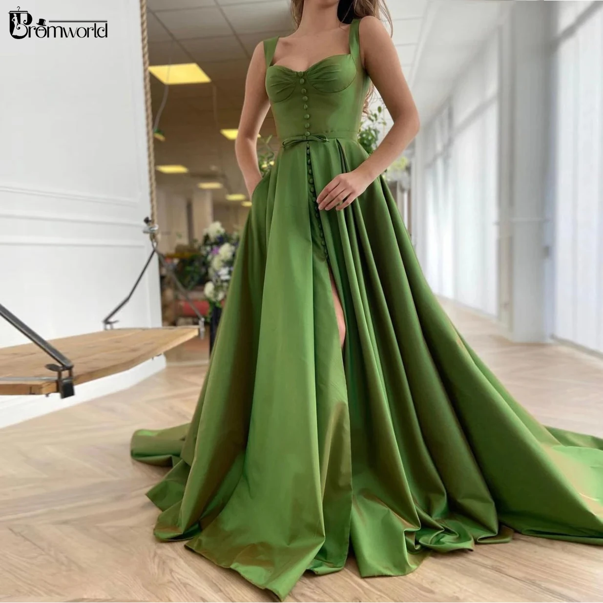 Abendkleider Green Prom Dresses Sweetheart Wide Straps Sexy Split Evening Dress robes de bal A-Line Long Formal Party Gowns
Abendkleider Green Prom Dresses Sweetheart Wide Straps Sexy Split Evening Dress robes de bal A-Line Long Formal Party Gowns