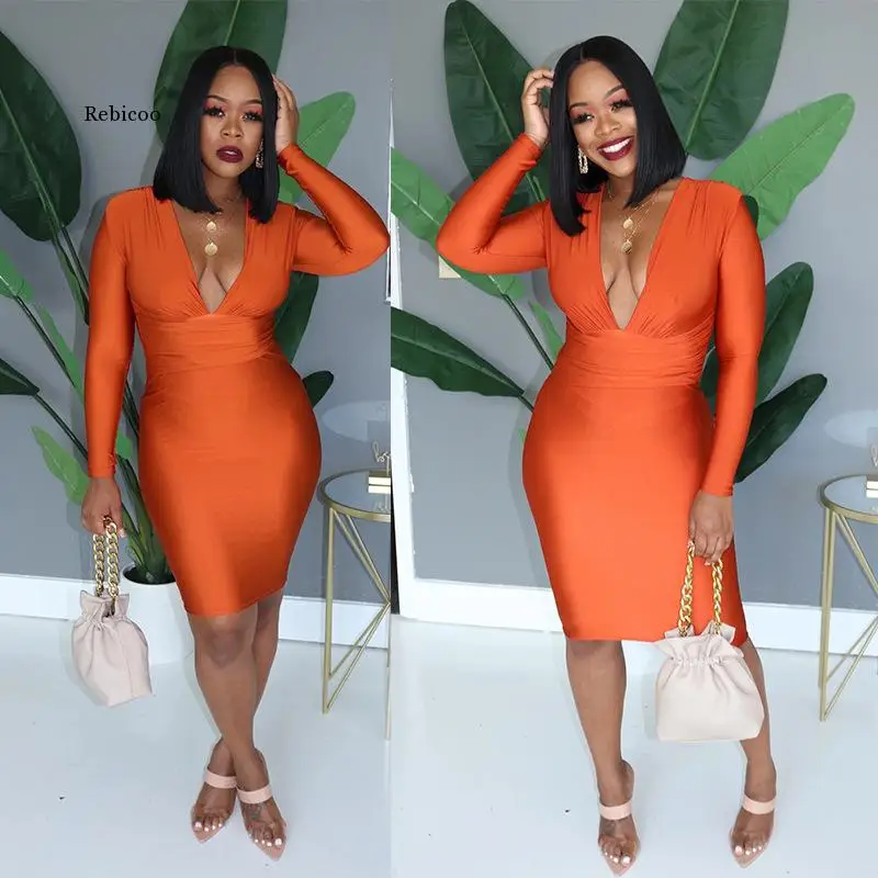 New Deep V Neck Women Bandage Dress Full Sleeves Bodycon Dress Sexy Club Vestidos Party Dresses
New Deep V Neck Women Bandage Dress Full Sleeves Bodycon Dress Sexy Club Vestidos Party Dresses