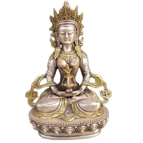 Vintage Tibet Silver Copper Gilt Tibetan Buddhism Statue - Amitayus Buddha metal handicraft
Vintage Tibet Silver Copper Gilt Tibetan Buddhism Statue - Amitayus Buddha metal handicraft