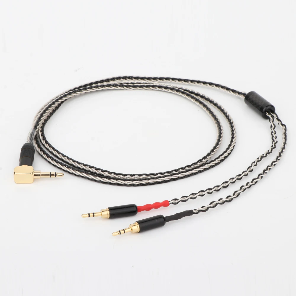 HiFi Audio Headphones Cable Siver Plated Copper Earphone Cable With Gold Plated Right Angle 3.5mm to 2×2.5mm Connector Plug
HiFi Audio Headphones Cable Siver Plated Copper Earphone Cable With Gold Plated Right Angle 3.5mm to 2×2.5mm Connector Plug