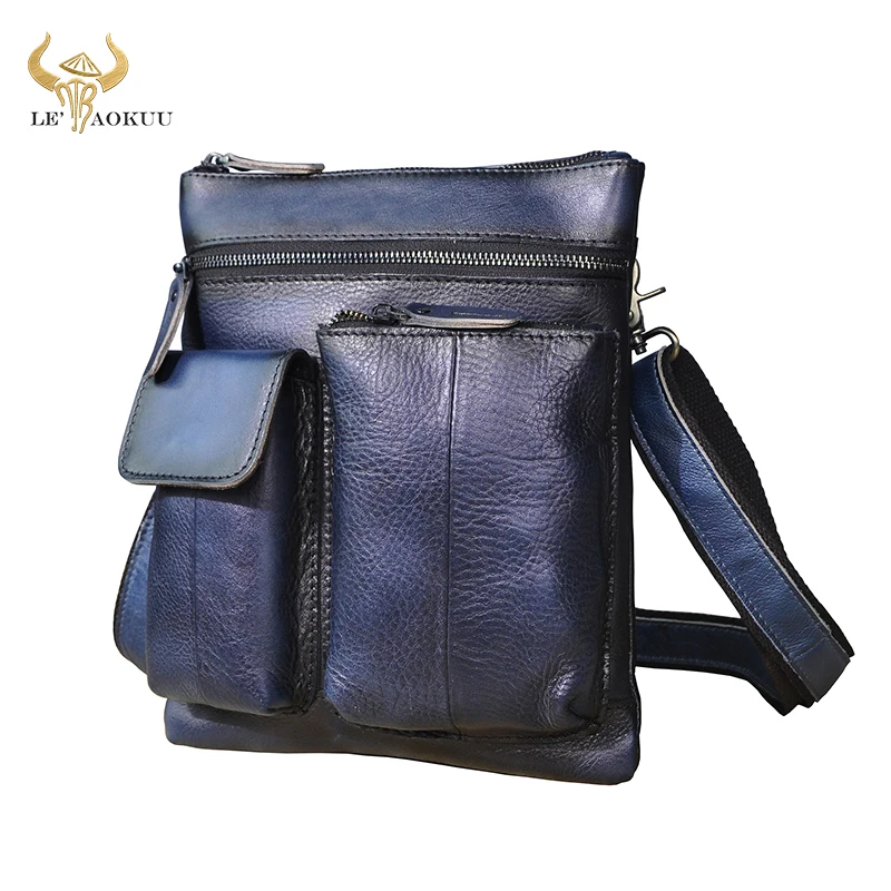 Trend Fashion Blue Genuine Real Leather Male Casual messenger bag Satchel Travel 9" Tablet Cross-body Shoulder bag Men 308
Trend Fashion Blue Genuine Real Leather Male Casual messenger bag Satchel Travel 9" Tablet Cross-body Shoulder bag Men 308