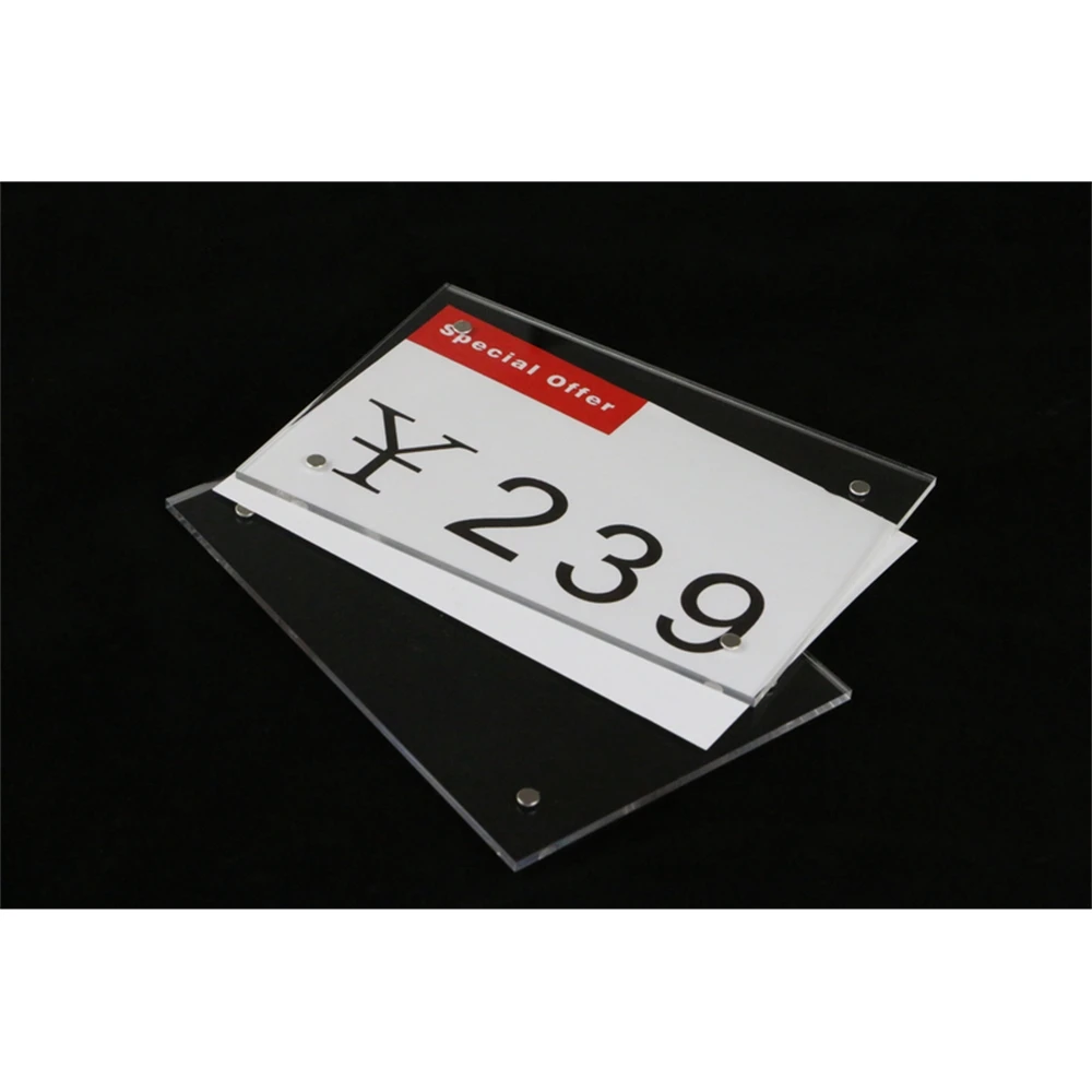 Hot Sale Fashion Magnetic Clear Frame Acrylic Jewelry Watch Mobile Cell Phone Price Tag Sign Card Display Holder Rack
Hot Sale Fashion Magnetic Clear Frame Acrylic Jewelry Watch Mobile Cell Phone Price Tag Sign Card Display Holder Rack