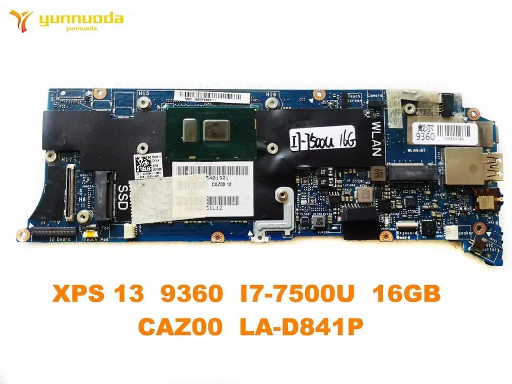 Original for DELL XPS 13 9360 laptop motherboard XPS 13 9360 I7-7500U 16GB CAZ00 LA-D841P tested good free shipping
Original for DELL XPS 13 9360 laptop motherboard XPS 13 9360 I7-7500U 16GB CAZ00 LA-D841P tested good free shipping