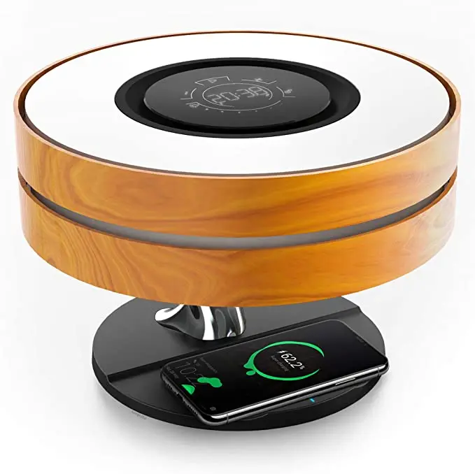 Прикроватная лампа с беспроводным зарядным устройством 10 Вт и Bluetooth-динамиком TWS, ночная лампа с цифровыми часами, плавное затемнение
Прикроватная лампа с беспроводным зарядным устройством 10 Вт и Bluetooth-динамиком TWS, ночная лампа с цифровыми часами, плавное затемнение