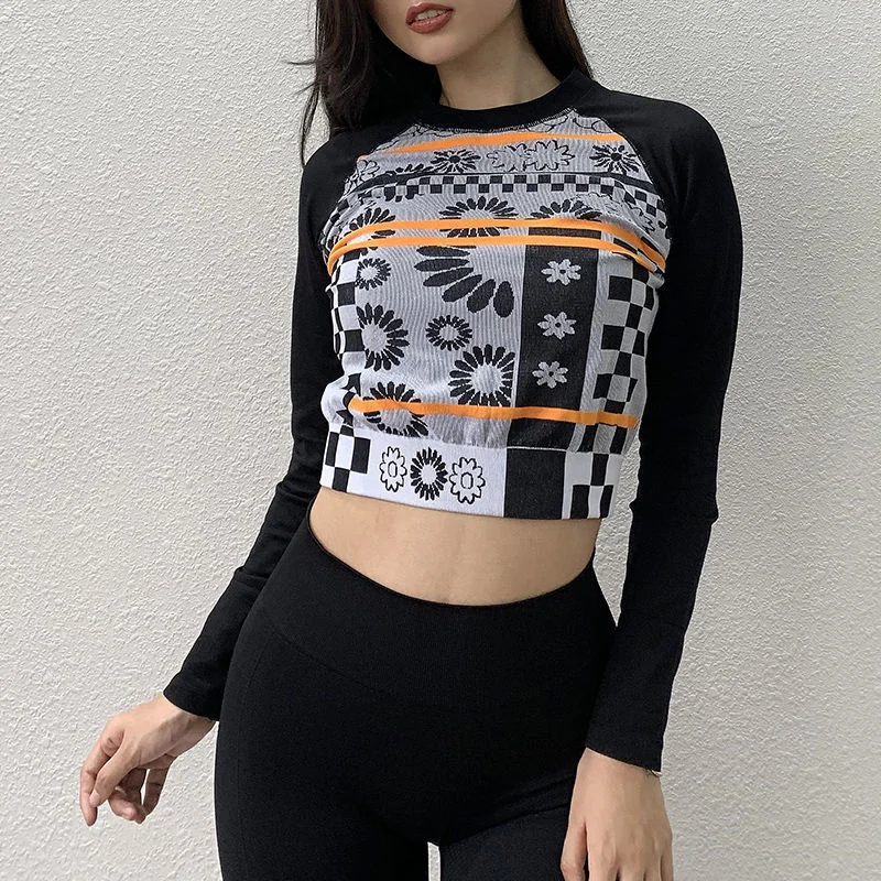 Yoga Crop Top Women's Sports Short Top Fashion Printed Yoga Long Sleeve Top Deportivo Mujer Camisetas
Yoga Crop Top Women's Sports Short Top Fashion Printed Yoga Long Sleeve Top Deportivo Mujer Camisetas