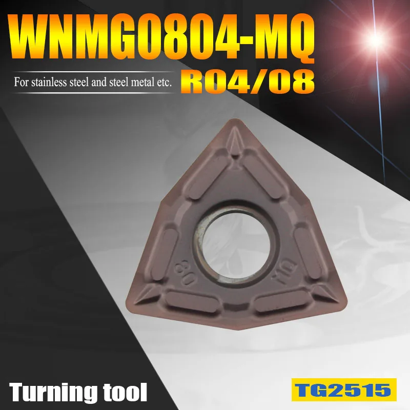 WNMG080404 MQ Lathe Turning Tools Peach Shape Carbide Inserts WNMG080408-MQ Common Steel like 45# steel and 304 Stainless Steel
WNMG080404 MQ Lathe Turning Tools Peach Shape Carbide Inserts WNMG080408-MQ Common Steel like 45# steel and 304 Stainless Steel