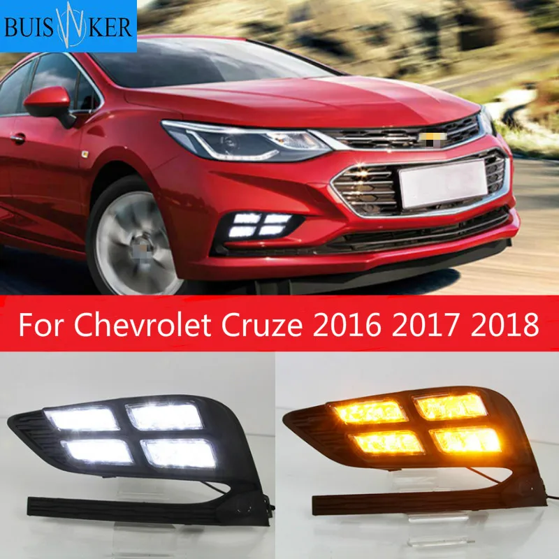 2Pcs DRL For Chevrolet Cruze 2016 2017 2018 Daytime Running Lights fog lamp cover headlight 12V Daylight signal for Chevy
2Pcs DRL For Chevrolet Cruze 2016 2017 2018 Daytime Running Lights fog lamp cover headlight 12V Daylight signal for Chevy