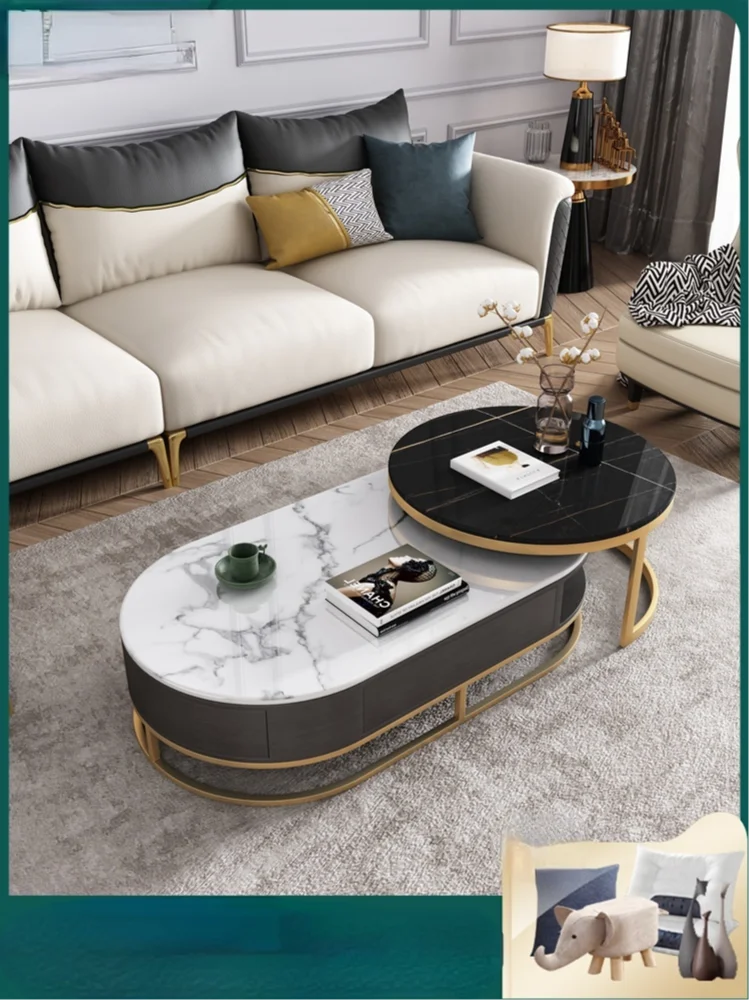 Modern simple light luxury marble round tea table TV cabinet combination high-grade rock plate tea table living room household
Modern simple light luxury marble round tea table TV cabinet combination high-grade rock plate tea table living room household